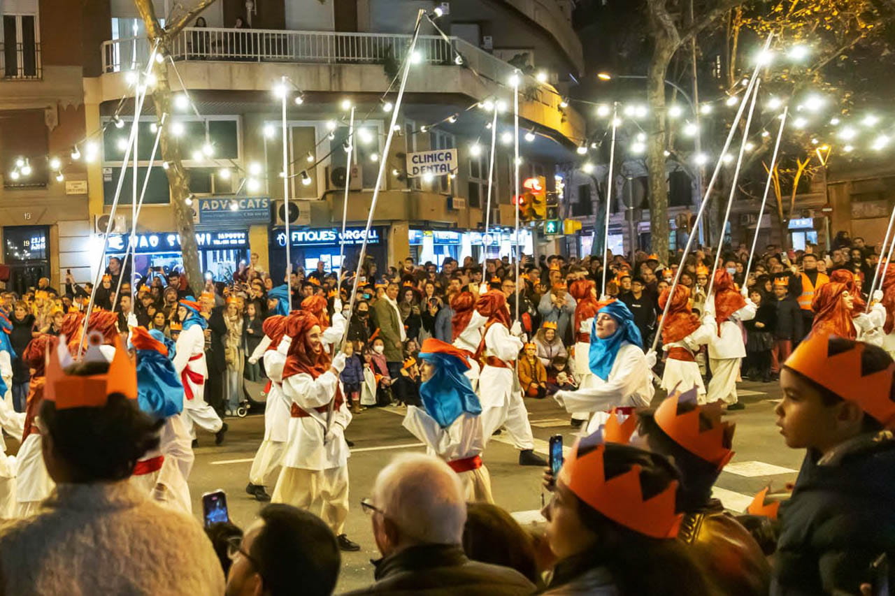 Three Kings Parade in Barcelona streets